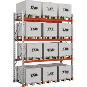 kaiserkraft Palettenregal Space, verzinkt/orange, HxBxT 3500 x 2930 x 1100 mm, Fachlast 1650 kg, Grundregal
