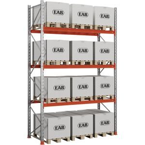 kaiserkraft Palettenregal Space, verzinkt/orange, HxBxT 4000 x 2930 x 1100 mm, Fachlast 3000 kg, Grundregal