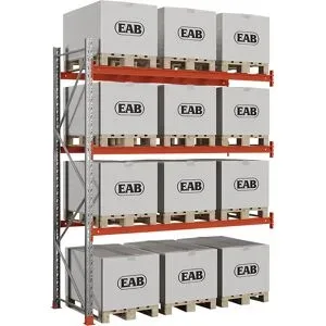 kaiserkraft Palettenregal Space, verzinkt/orange, HxBxT 3500 x 2840 x 1100 mm, Fachlast 2250 kg, Anbauregal