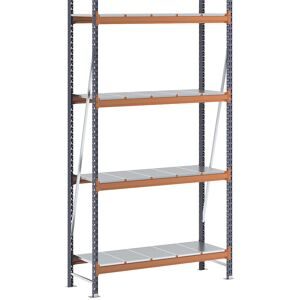 kaiserkraft Weitspannregal, Feldlast 1600 kg, mit Stahlblechböden, HxBxT 2500 x 1400 x 500 mm, Grundregal