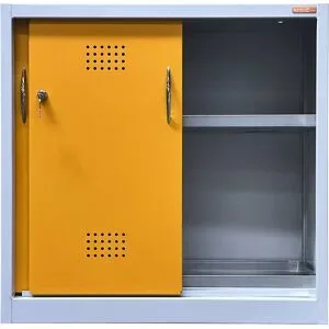 Umweltschrank mit Schiebetüren, Höhe 900 mm, 1 Wannenboden, mit 1 Bodenauffangwanne eurokraft basic