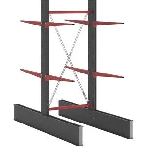 kaiserkraft Kragarmregal Attillo schwer, doppelseitig, HxB 2500 x 1000 mm, Kragarm 1000 mm, Grundregal