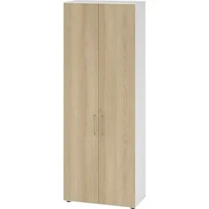 RENATUS - Büroschrank, 5 Fachböden, 6 Ordnerhöhen, weiß / Eiche eurokraft pro