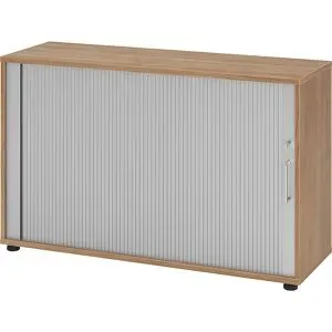 RENATUS - Rollladenschrank, Höhe 748 mm, je 1 Fachboden, Nussbaum eurokraft pro