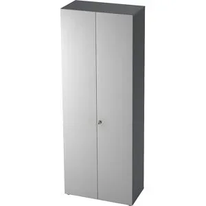 Garderobenschrank, 2 Fachböden, 1 Kleiderstange, graphit / lichtgrau eurokraft pro