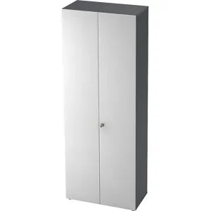 Garderobenschrank, 2 Fachböden, 1 Kleiderstange, graphit / weiß eurokraft pro