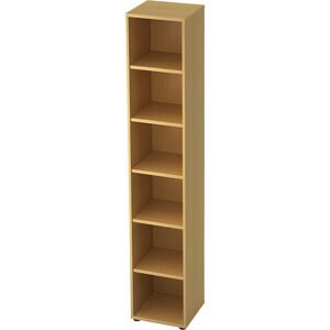 Büroregal, 5 Fachböden, HxBxT 2156 x 400 x 400 mm, Buche eurokraft pro