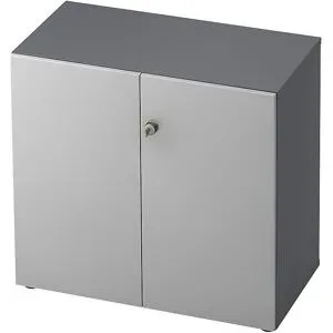 Aktenschrank, Flügeltüren, 1 Fachboden, graphit / lichtgrau eurokraft pro
