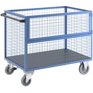 Kastenwagen, Wände aus Stahlgitter, mit Zentralstopp, LxBxH 1330 x 800 x 1070 mm eurokraft pro