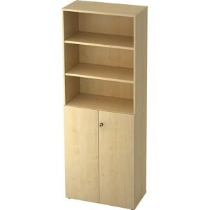 Kombi-Schrank, 5 Fachböden, 2 Flügeltüren, Ahorn-Dekor / Ahorn-Dekor eurokraft pro
