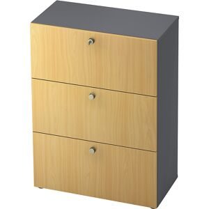 Hängeregistraturschrank, HxBxT 1100 x 800 x 420 mm, graphit / Buche eurokraft pro
