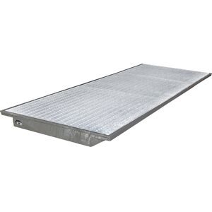 Regal-Einhängewanne, mit verzinktem Gitterrost, LxB 3550 x 1250 mm, feuerverzinkt eurokraft pro