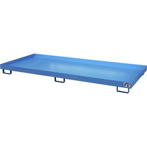 Regal-Bodenwanne, 240 l Auffangvolumen, LxBxH 3250 x 1300 x 195 mm, ohne Gitterrost, lichtblau eurokraft pro
