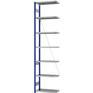 Steckregal, Bauart leicht, einseitig, HxBxT 3000 x 750 x 300 mm, blau/verzinkt, Anbauregal eurokraft pro