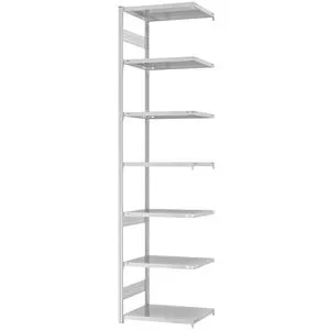 Steckregal, Bauart leicht, doppelseitig, HxBxT 3000 x 750 x 500 mm, grau, Anbauregal eurokraft pro