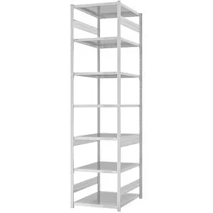 Steckregal, Bauart leicht, doppelseitig, HxBxT 3000 x 750 x 800 mm, grau, Grundregal eurokraft pro