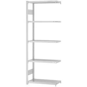 Steckregal, Bauart leicht, doppelseitig, HxBxT 2000 x 750 x 300 mm, grau, Anbauregal eurokraft pro