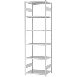Steckregal, Bauart leicht, doppelseitig, HxBxT 2500 x 750 x 500 mm, grau, Grundregal eurokraft pro