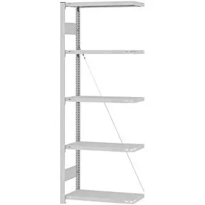 Steckregal, Bauart leicht, einseitig, HxBxT 2000 x 750 x 300 mm, grau, Anbauregal eurokraft pro