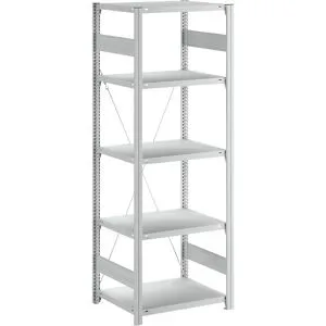 Steckregal, Bauart leicht, einseitig, HxBxT 2000 x 750 x 600 mm, grau, Grundregal eurokraft pro