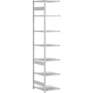 Steckregal, Bauart mittelschwer, einseitig, HxBxT 3000 x 750 x 600 mm, grau, Anbauregal eurokraft pro