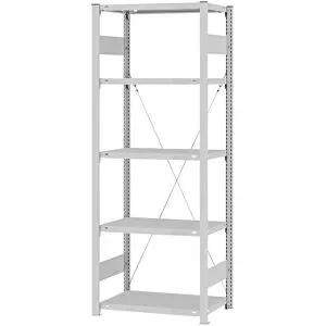 Steckregal, Bauart mittelschwer, einseitig, HxBxT 2000 x 750 x 400 mm, grau, Grundregal eurokraft pro