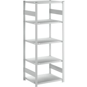 Steckregal, Bauart mittelschwer, doppelseitig, HxBxT 2000 x 750 x 600 mm, grau, Grundregal eurokraft pro