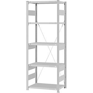Schwerlast-Steckregal, einseitig, HxBxT 2000 x 750 x 400 mm, grau, Grundregal eurokraft pro