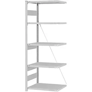 Schwerlast-Steckregal, einseitig, HxBxT 2000 x 750 x 500 mm, grau, Anbauregal eurokraft pro