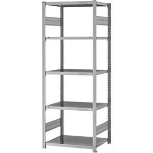 Steckregal, Bauart mittelschwer, doppelseitig, HxBxT 2000 x 750 x 500 mm, verzinkt, Grundregal eurokraft pro
