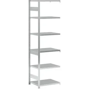 Steckregal, Bauart mittelschwer, doppelseitig, HxBxT 2500 x 750 x 600 mm, verzinkt, Anbauregal eurokraft pro