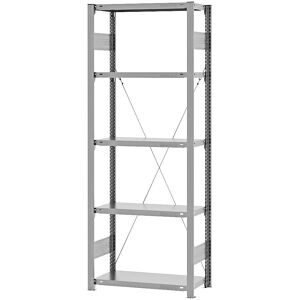 Steckregal, Bauart mittelschwer, einseitig, HxBxT 2000 x 750 x 300 mm, verzinkt, Grundregal eurokraft pro