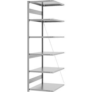 Steckregal, Bauart mittelschwer, einseitig, HxBxT 2500 x 750 x 800 mm, verzinkt, Anbauregal eurokraft pro