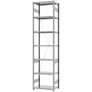 Steckregal, Bauart mittelschwer, einseitig, HxBxT 3000 x 750 x 400 mm, verzinkt, Grundregal eurokraft pro