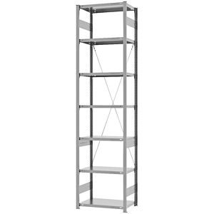 Steckregal, Bauart leicht, einseitig, HxBxT 3000 x 750 x 400 mm, verzinkt, Grundregal eurokraft pro