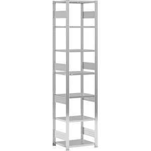 Schwerlast-Steckregal, doppelseitig, HxBxT 3000 x 750 x 600 mm, verzinkt, Grundregal eurokraft pro