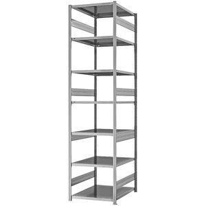 Schwerlast-Steckregal, doppelseitig, HxBxT 3000 x 750 x 800 mm, verzinkt, Grundregal eurokraft pro