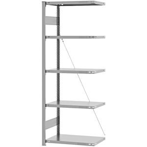 Steckregal, Bauart leicht, einseitig, HxBxT 2000 x 750 x 400 mm, verzinkt, Anbauregal eurokraft pro