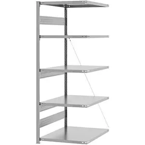 Schwerlast-Steckregal, einseitig, HxBxT 2000 x 750 x 800 mm, verzinkt, Anbauregal eurokraft pro