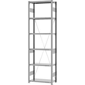 Schwerlast-Steckregal, einseitig, HxBxT 2500 x 750 x 300 mm, verzinkt, Grundregal eurokraft pro