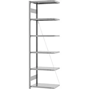 Steckregal, Bauart leicht, einseitig, HxBxT 2500 x 750 x 400 mm, verzinkt, Anbauregal eurokraft pro