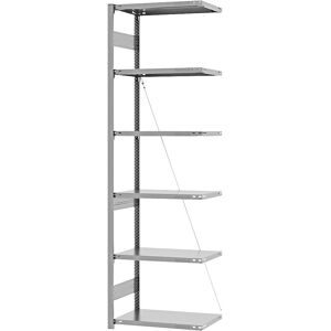 Schwerlast-Steckregal, einseitig, HxBxT 2500 x 750 x 400 mm, verzinkt, Anbauregal eurokraft pro