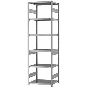 Schwerlast-Steckregal, doppelseitig, HxBxT 2500 x 750 x 500 mm, verzinkt, Grundregal eurokraft pro