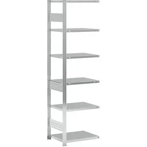 Schwerlast-Steckregal, einseitig, HxBxT 2500 x 750 x 600 mm, verzinkt, Anbauregal eurokraft pro