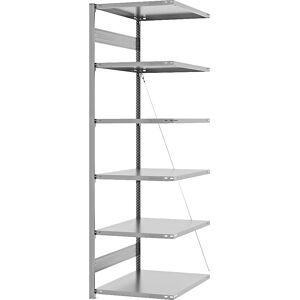 Schwerlast-Steckregal, einseitig, HxBxT 2500 x 750 x 800 mm, verzinkt, Anbauregal eurokraft pro
