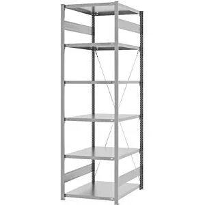 Steckregal, Bauart leicht, einseitig, HxBxT 2500 x 750 x 800 mm, verzinkt, Grundregal eurokraft pro