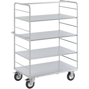 ESD-Etagenwagen, mit 2 Seitenwänden, Ladeflächen-LxB 1175 x 720 mm, 4 Etagen eurokraft pro