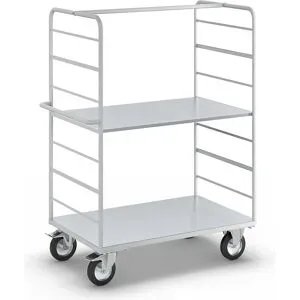 ESD-Etagenwagen, mit 2 Seitenwänden, Ladeflächen-LxB 1175 x 720 mm, 2 Etagen eurokraft pro