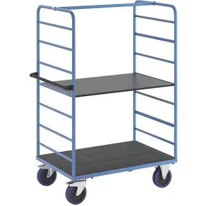 Etagenwagen, 2 Seitenwände, Ladeflächen-LxB 1175 x 800 mm, 2 Etagen, Vollelastik eurokraft pro