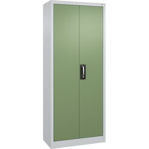 Werkstatt-Flügeltürschrank, HxBxT 1950 x 800 x 400 mm, lichtgrau / resedagrün C+P